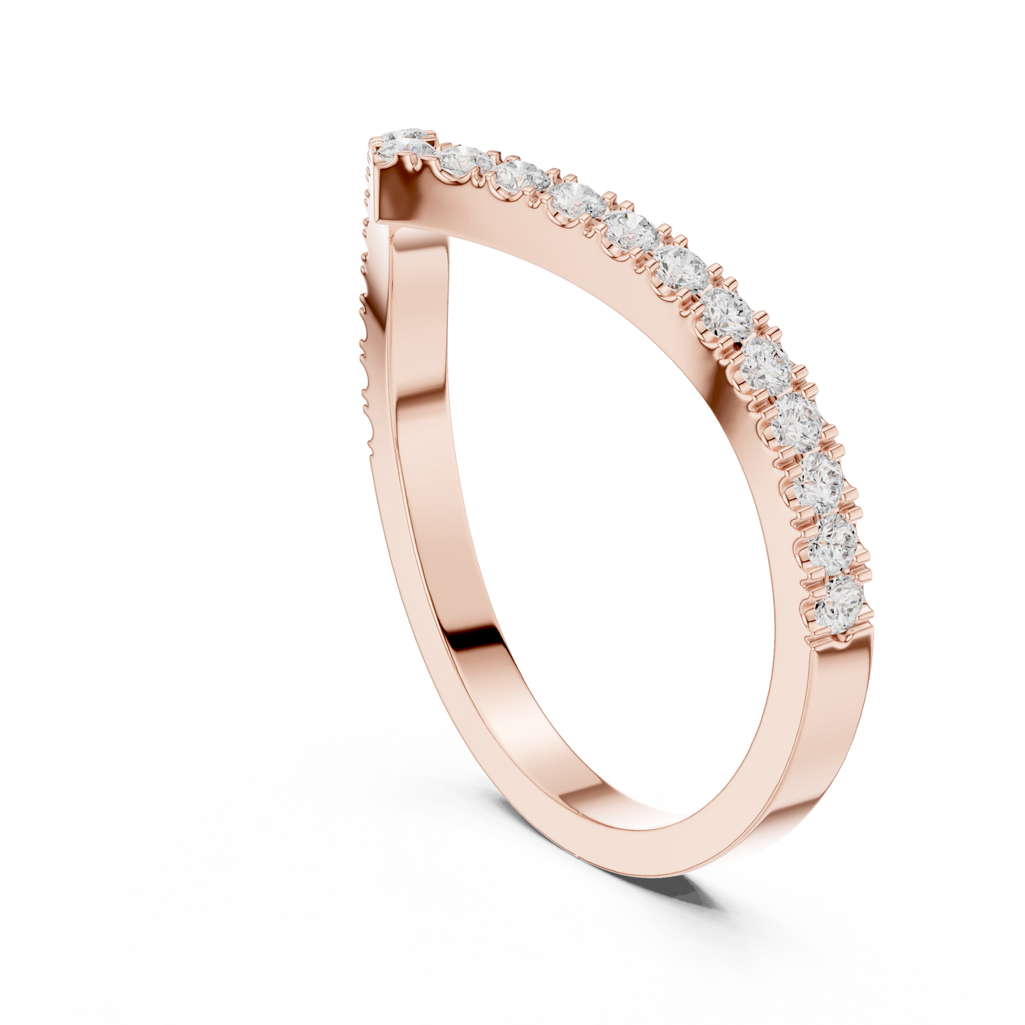 Round Cut Lab Grown Diamond Ring in Rose Gold