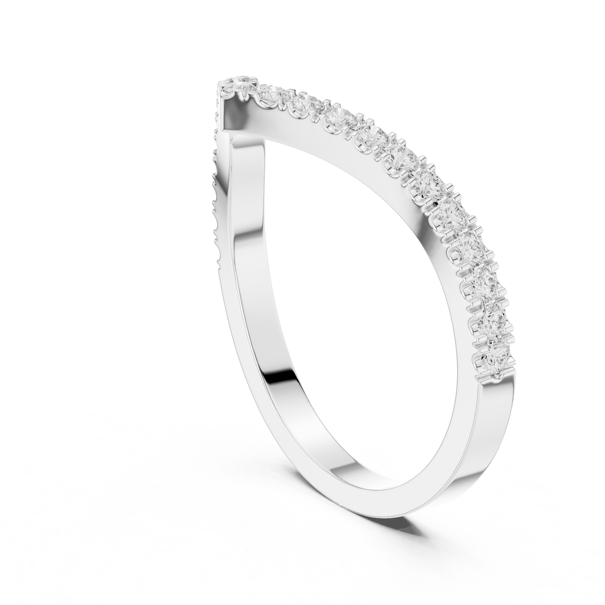Round Cut Lab Grown Diamond Ring in Silver