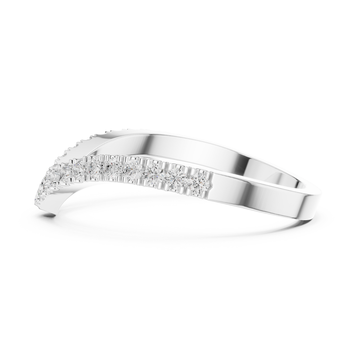 Round Cut Lab Grown Diamond Ring in Silver