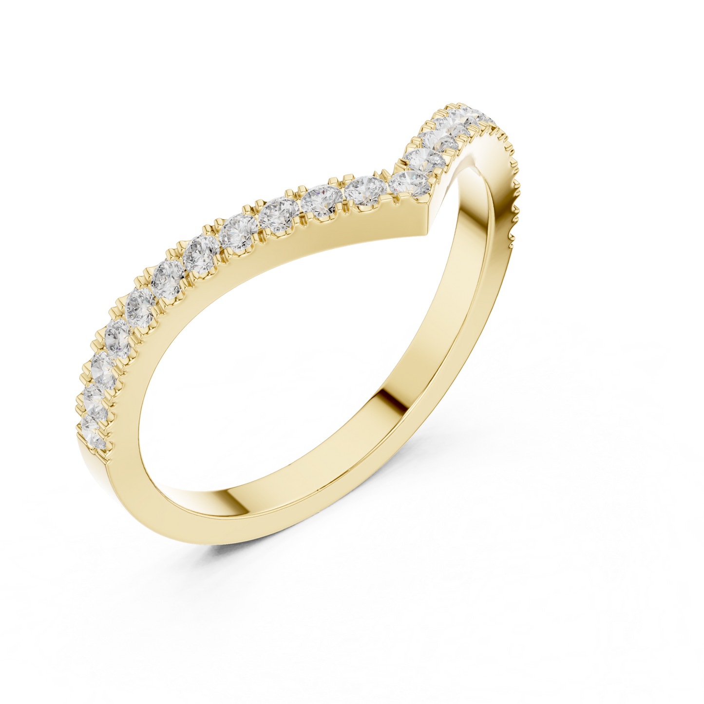 Round Cut Lab Grown Diamond Ring in Yellow Gold