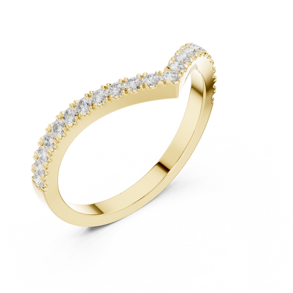 Round Cut Lab Grown Diamond Ring in Yellow Gold