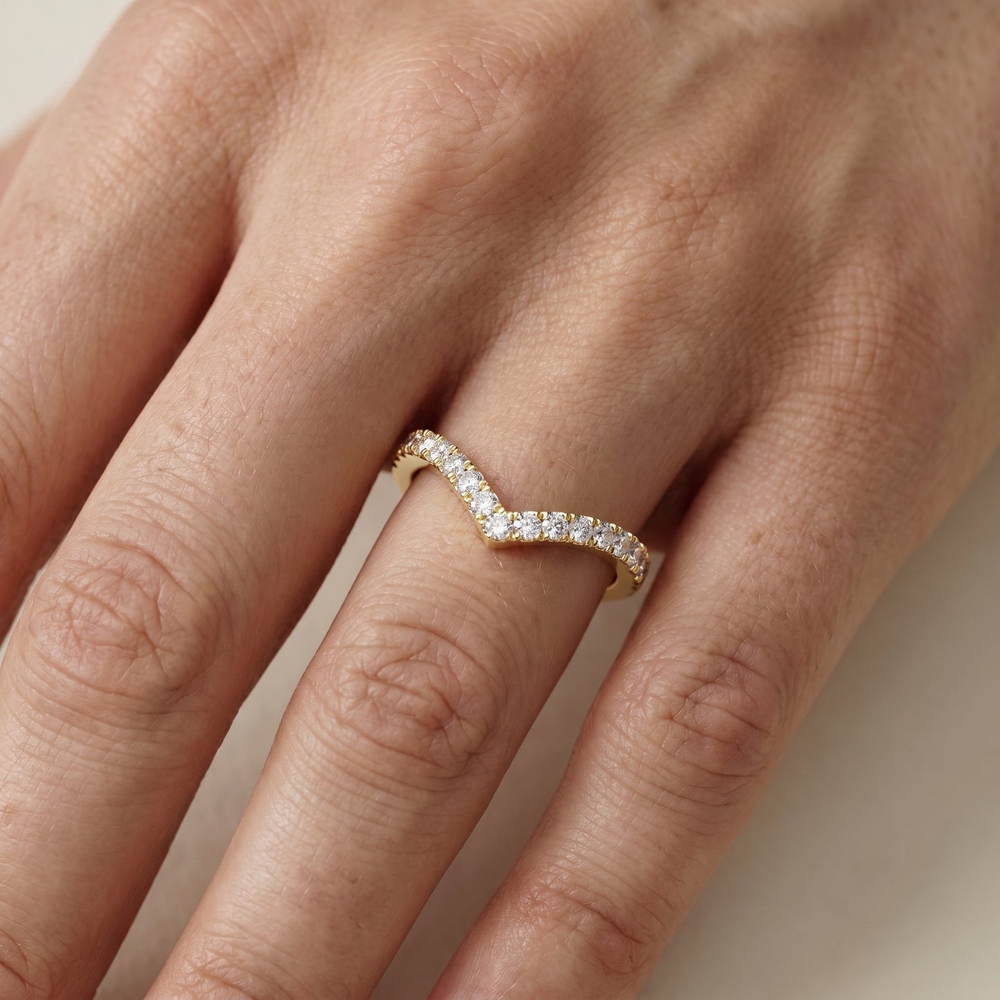 Round Cut Lab Grown Diamond Ring in Yellow Gold