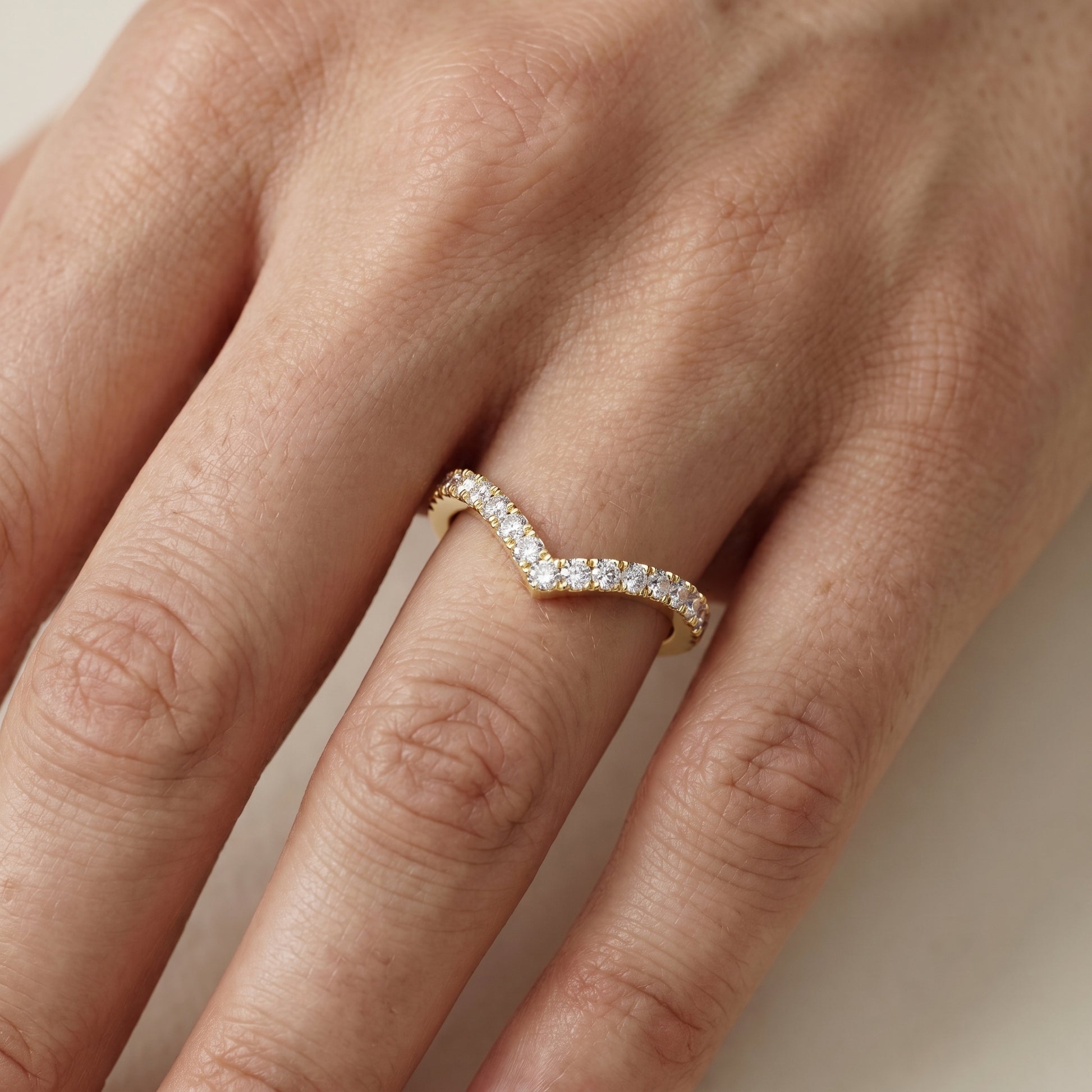 Round Cut Lab Grown Diamond Ring in Yellow Gold