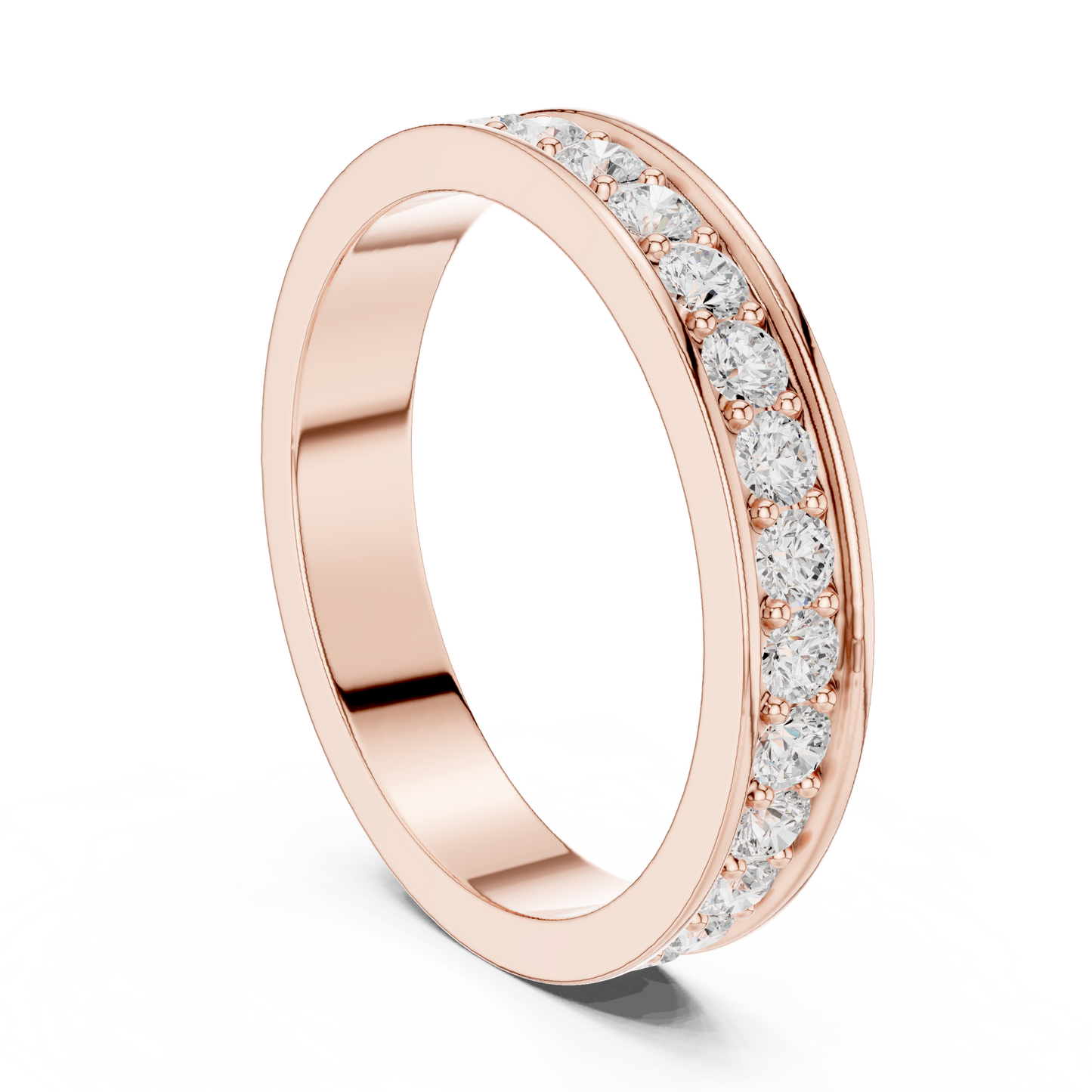 Round Cut Lab Grown Diamond Ring in Rose Gold