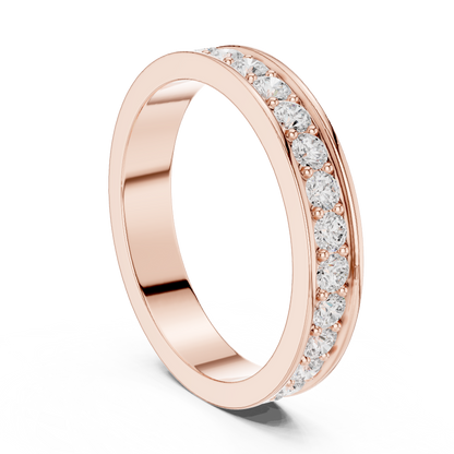 Round Cut Lab Grown Diamond Ring in Rose Gold