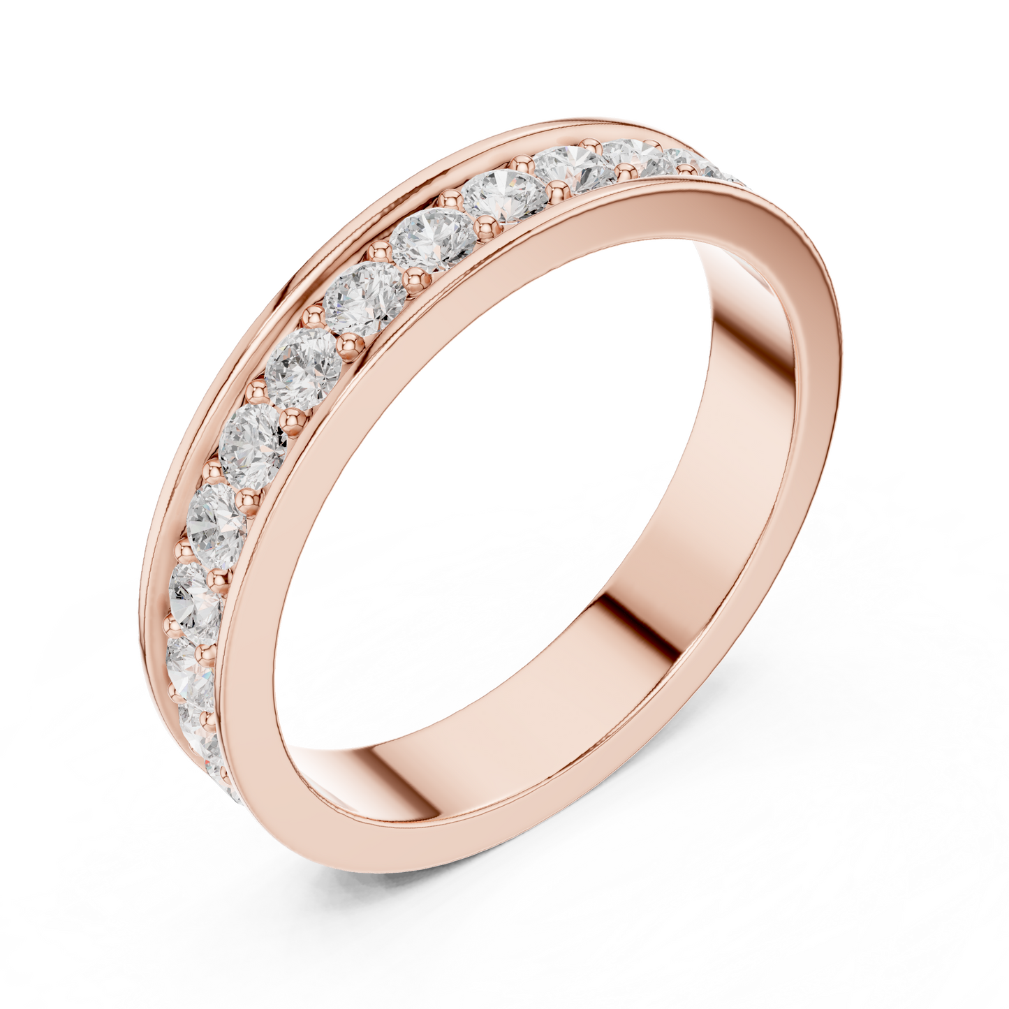 Round Cut Lab Grown Diamond Ring in Rose Gold