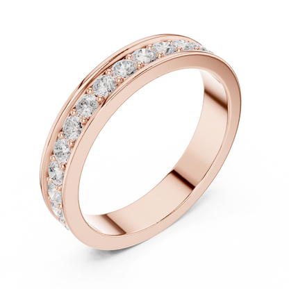 Round Cut Lab Grown Diamond Ring in Rose Gold