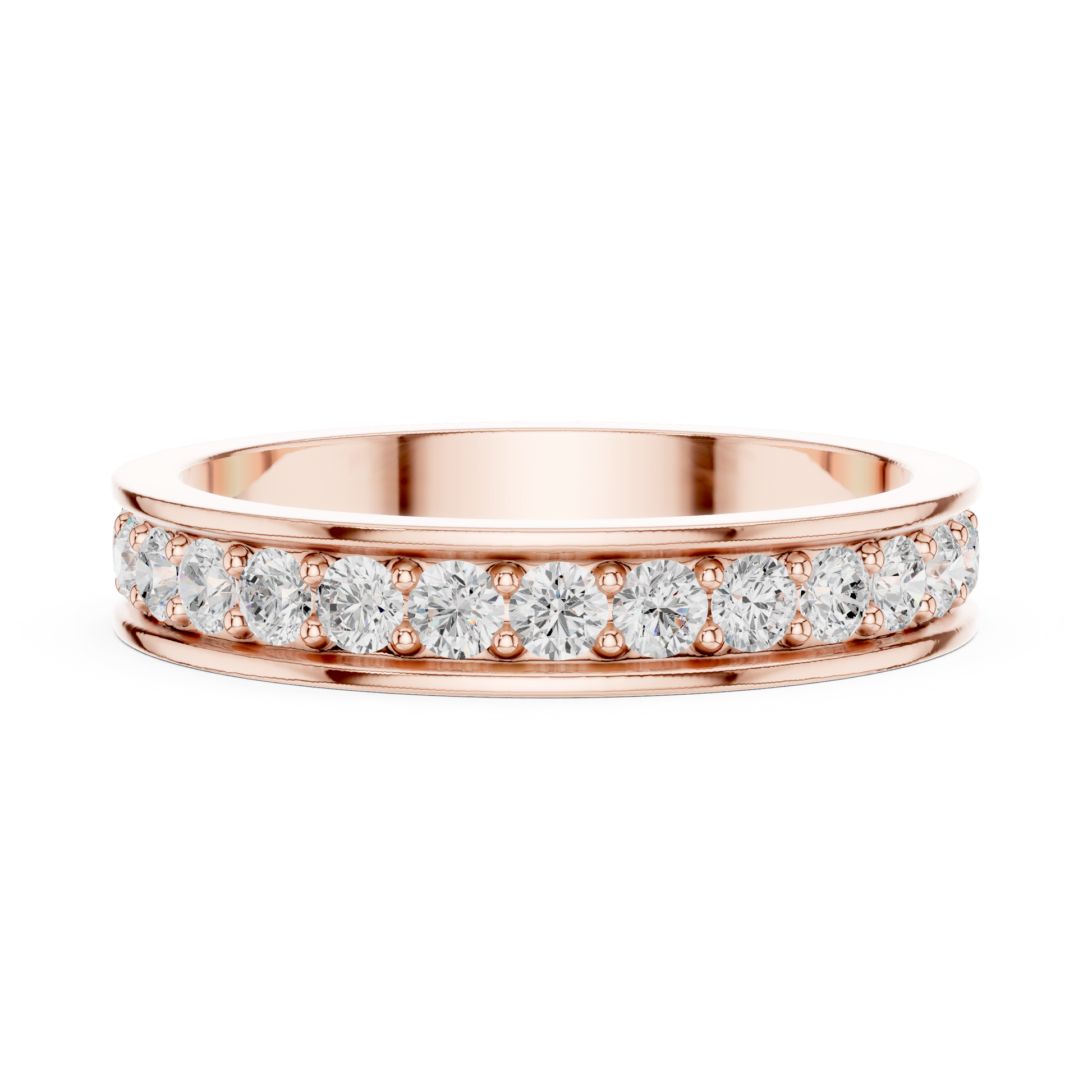 Round Cut Lab Grown Diamond Ring in Rose Gold