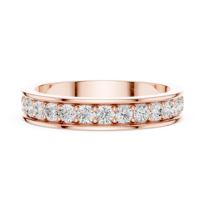 Round Cut Lab Grown Diamond Ring in Rose Gold