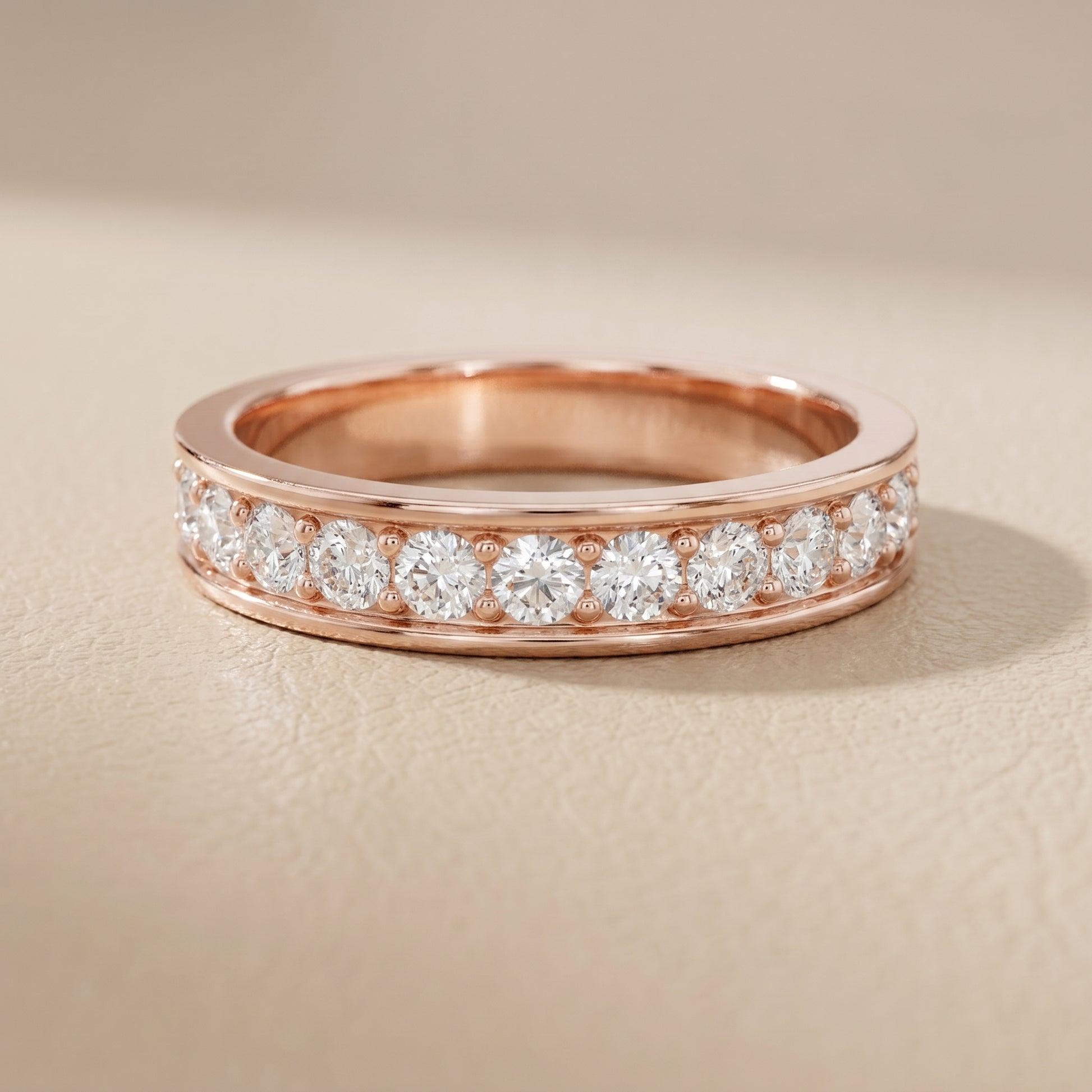 Round Cut Lab Grown Diamond Ring in Rose Gold