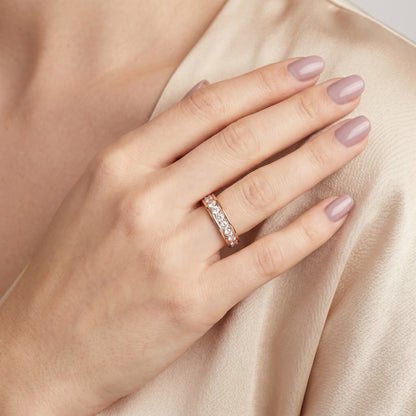 Round Cut Lab Grown Diamond Ring in Rose Gold