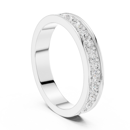 Round Cut Lab Grown Diamond Ring in Platinum