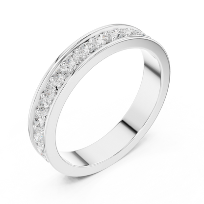 Round Cut Lab Grown Diamond Ring in Silver