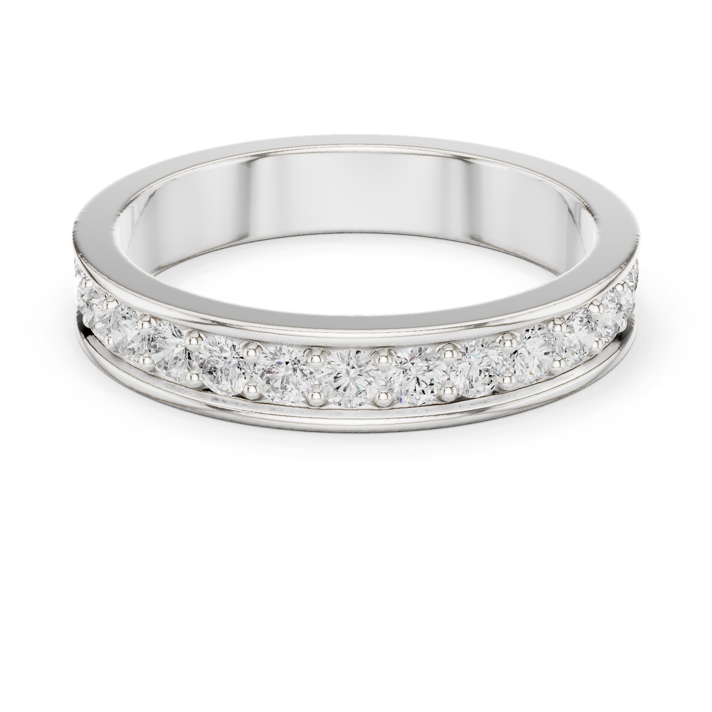 Round Cut Lab Grown Diamond Ring in White Gold