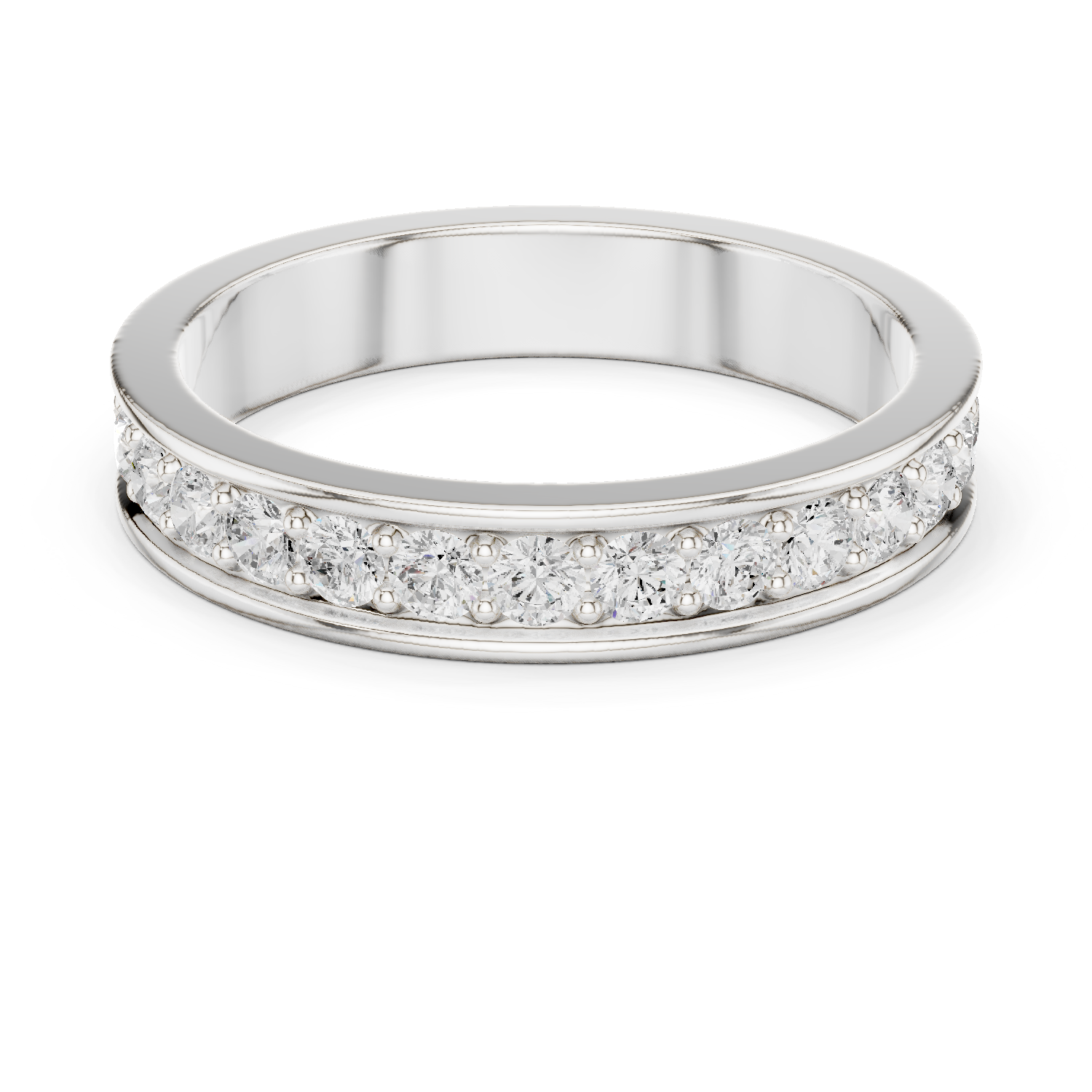 Round Cut Lab Grown Diamond Ring in White Gold