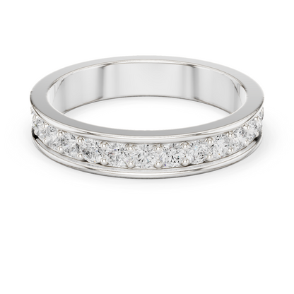 Round Cut Lab Grown Diamond Ring in White Gold