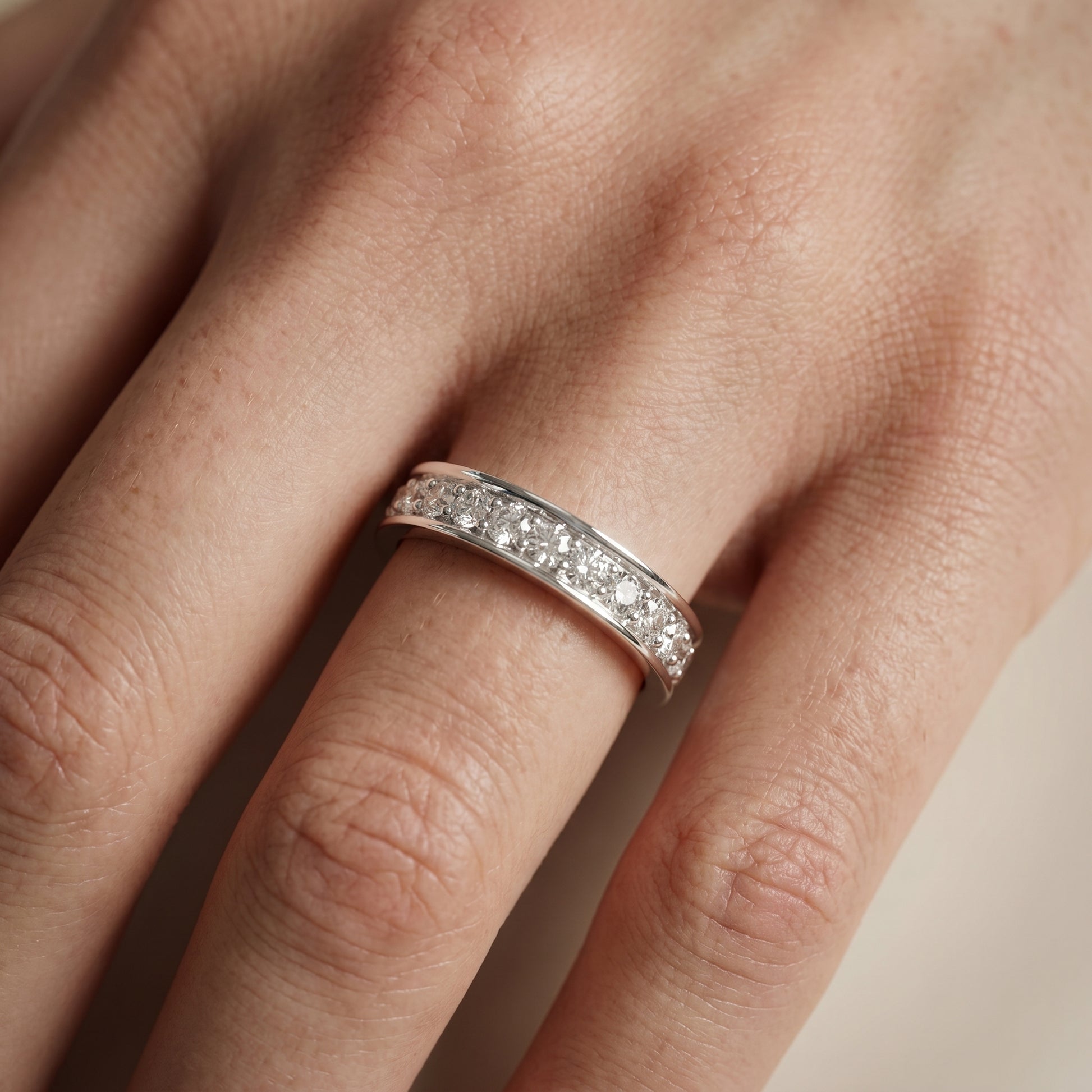 Round Cut Lab Grown Diamond Ring in Platinum