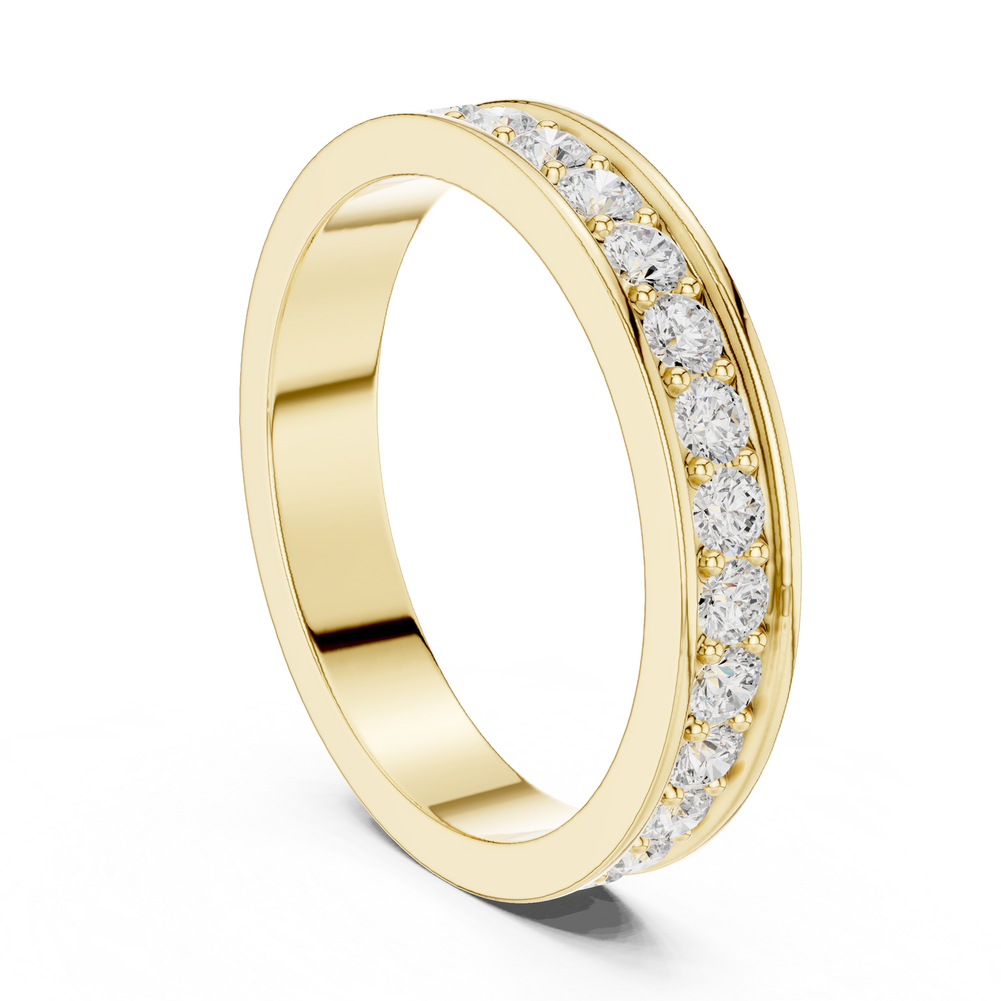 Round Cut Lab Grown Diamond Ring in Yellow Gold