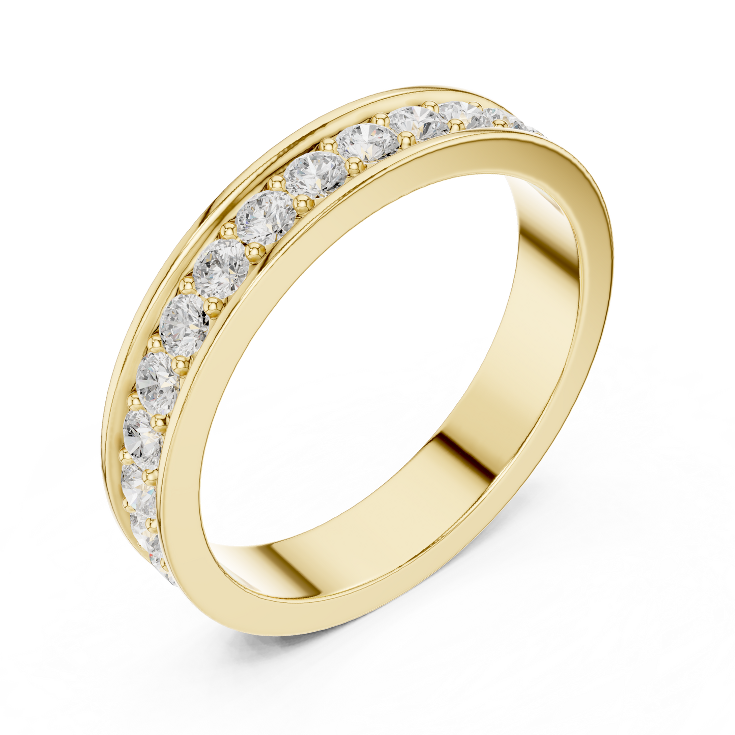 Round Cut Lab Grown Diamond Ring in Yellow Gold