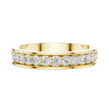 Round Cut Lab Grown Diamond Ring in Yellow Gold