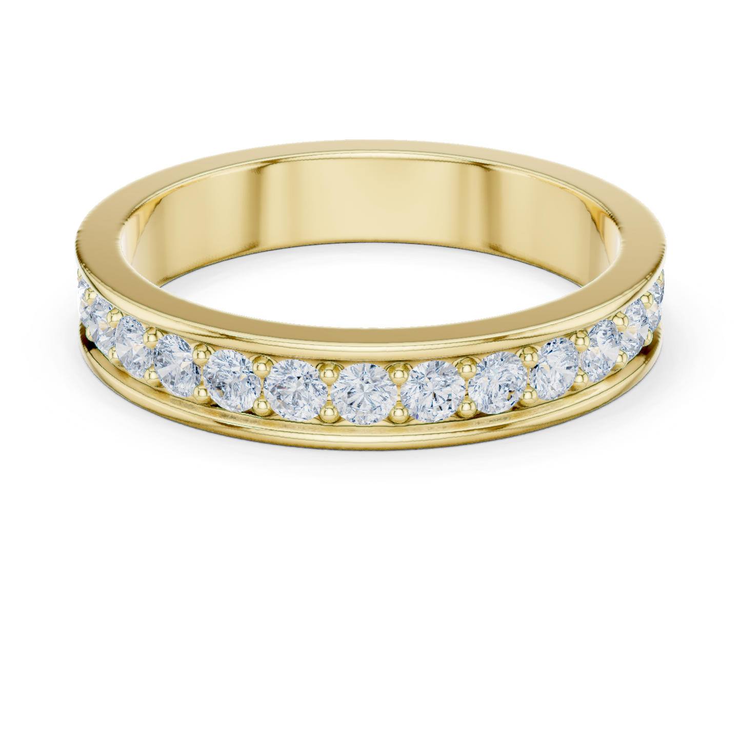 Round Cut Lab Grown Diamond Ring in Yellow Gold