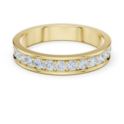 Round Cut Lab Grown Diamond Ring in Yellow Gold