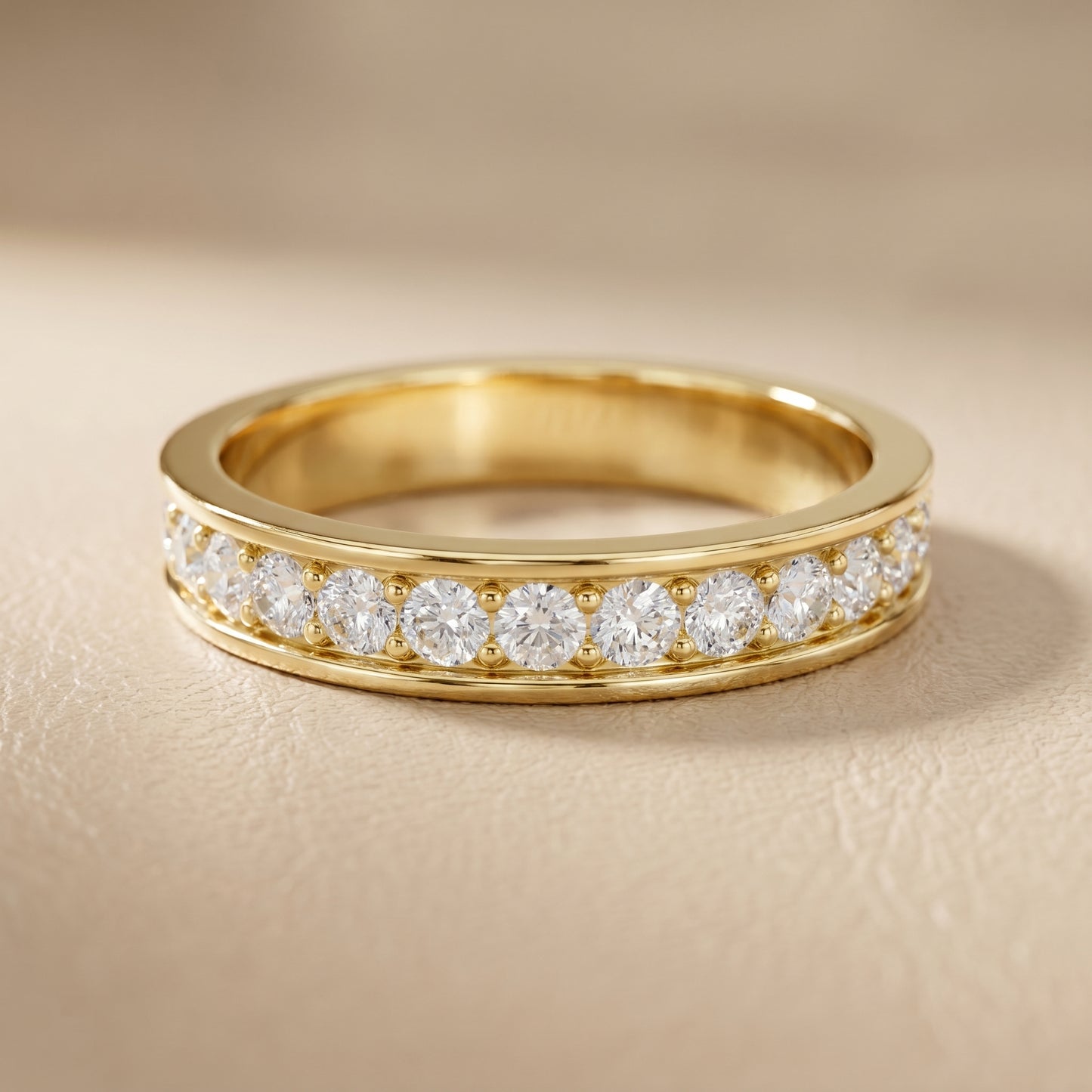 Round Cut Lab Grown Diamond Ring in Yellow Gold