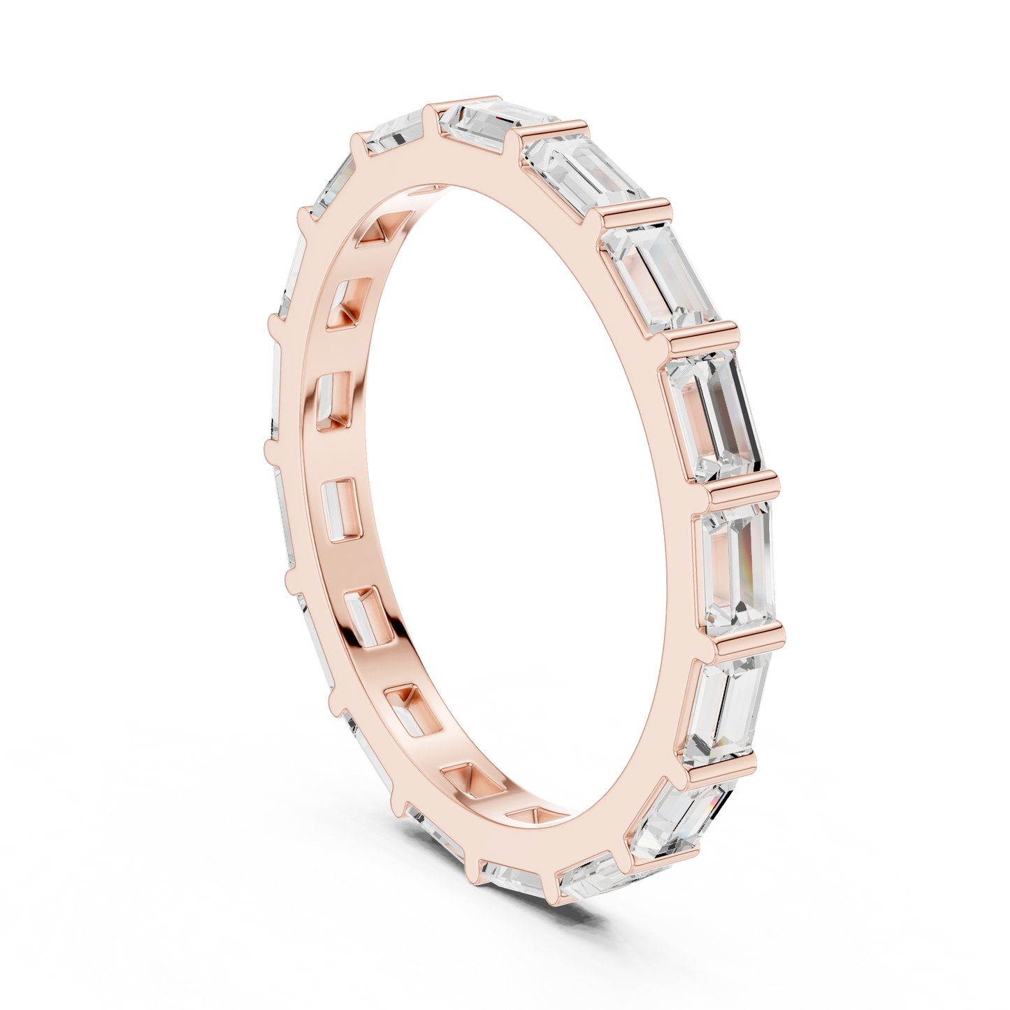 Emerald Cut Lab Grown Diamond Ring in Rose Gold