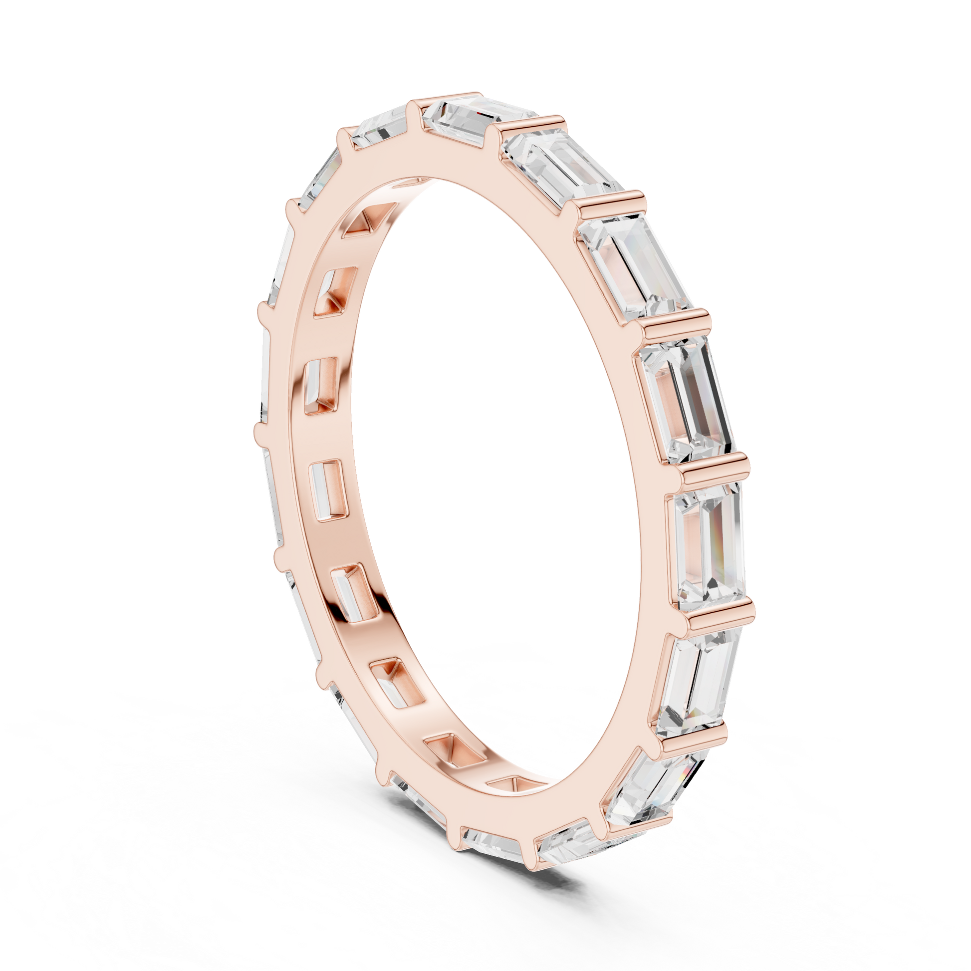 Emerald Cut Lab Grown Diamond Ring in Rose Gold