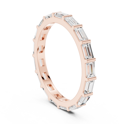 Emerald Cut Lab Grown Diamond Ring in Rose Gold