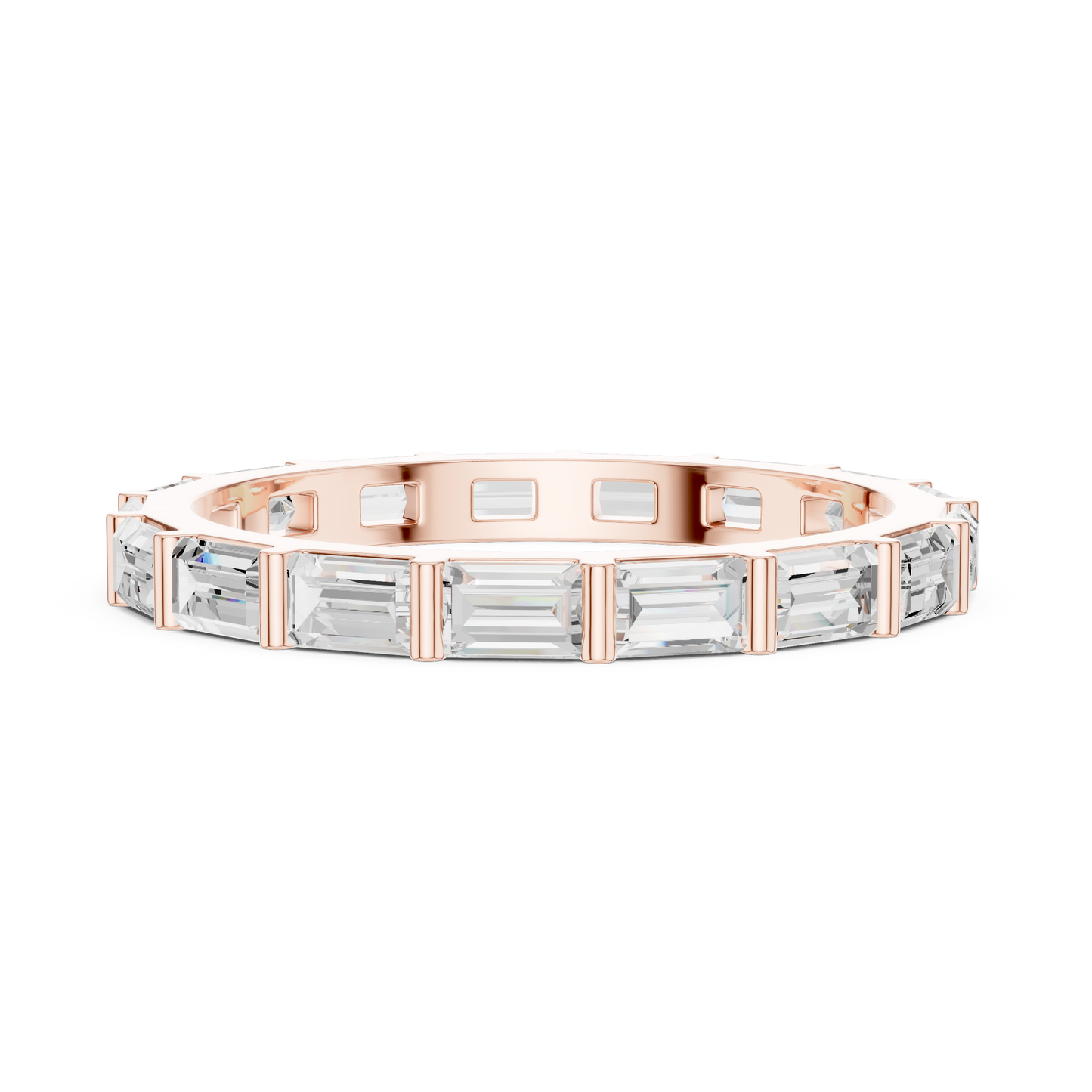 Emerald Cut Lab Grown Diamond Ring in Rose Gold