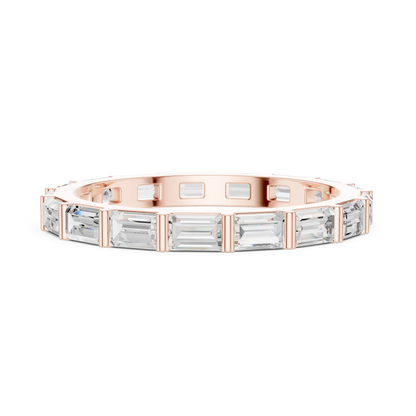 Emerald Cut Lab Grown Diamond Ring in Rose Gold