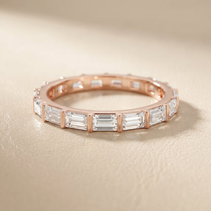 Emerald Cut Lab Grown Diamond Ring in Rose Gold