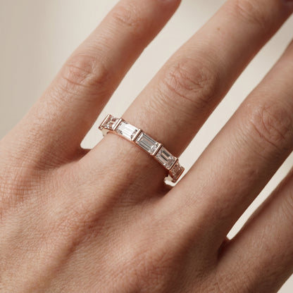 Emerald Cut Lab Grown Diamond Ring in Rose Gold