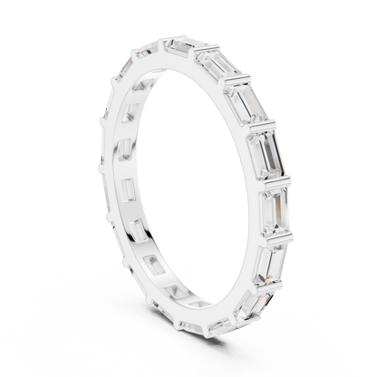 Emerald Cut Lab Grown Diamond Ring in White Gold