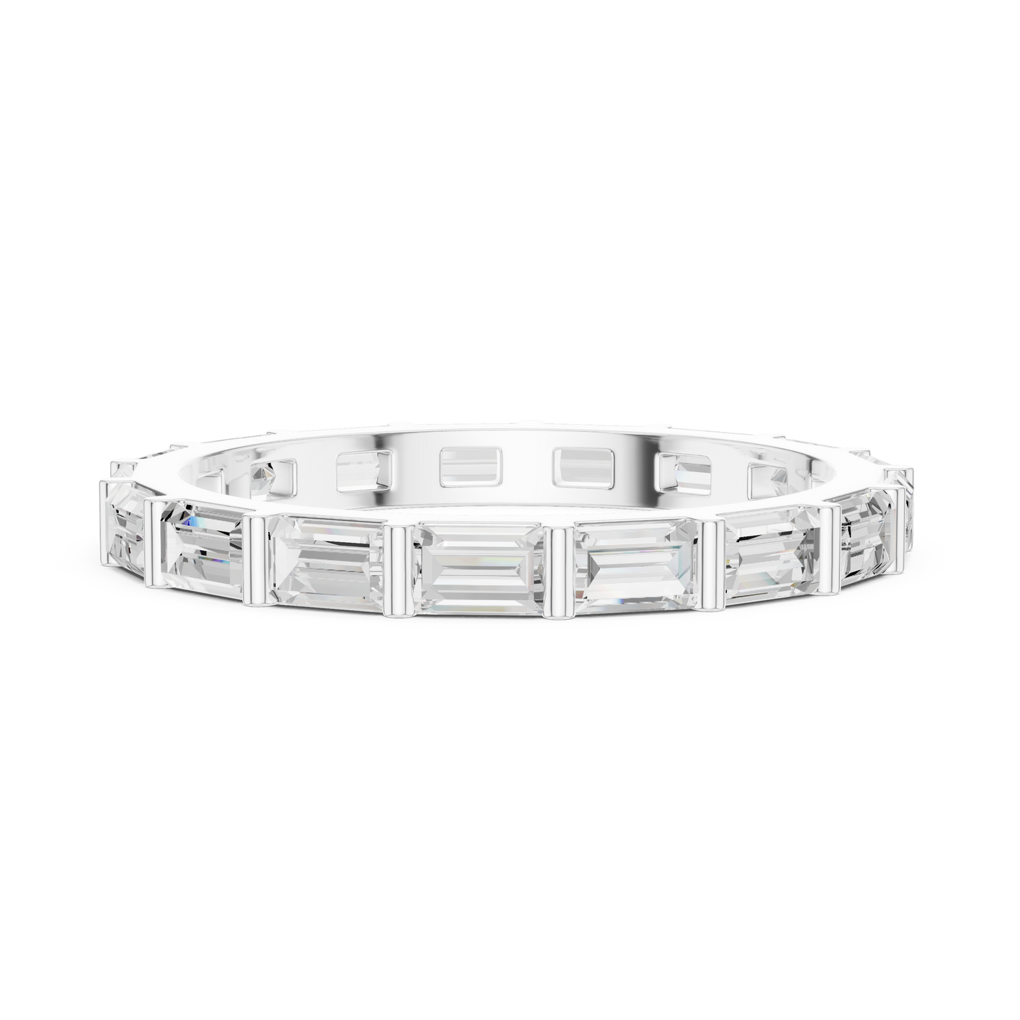 Emerald Cut Lab Grown Diamond Ring in White Gold
