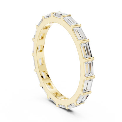Emerald Cut Lab Grown Diamond Ring in Yellow Gold