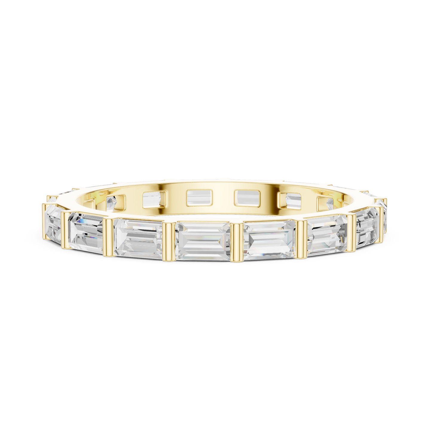 Emerald Cut Lab Grown Diamond Ring in Yellow Gold