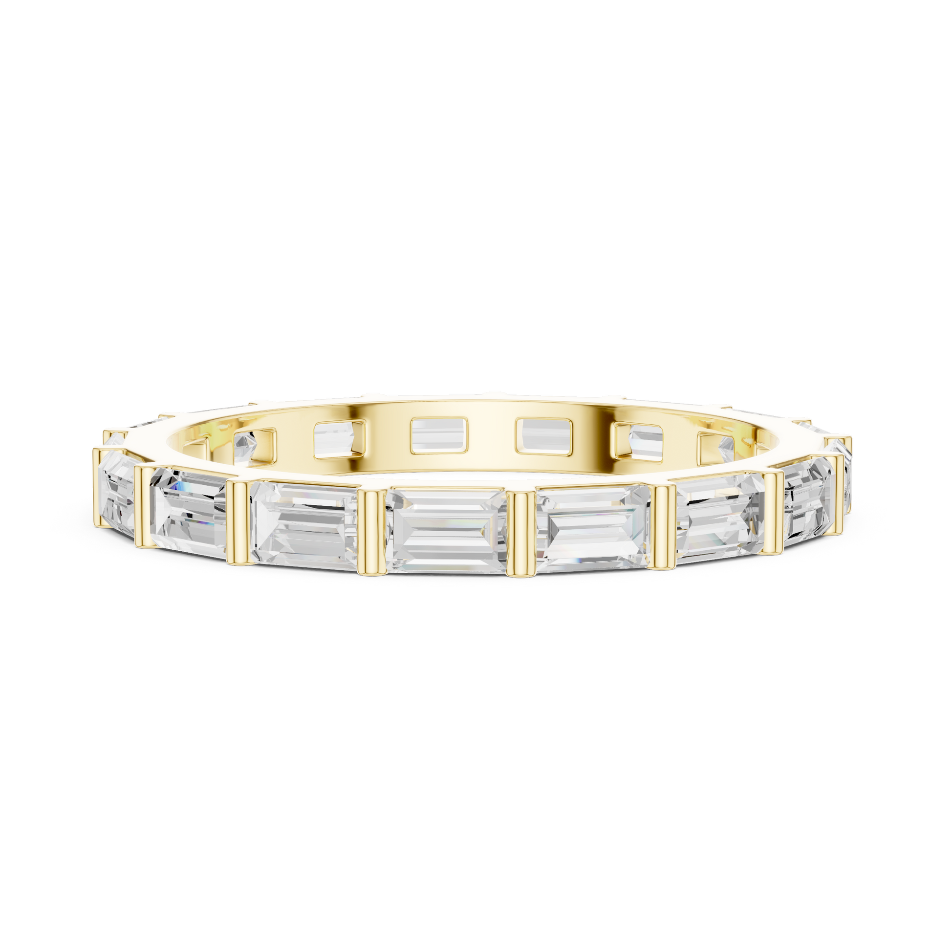 Emerald Cut Lab Grown Diamond Ring in Yellow Gold