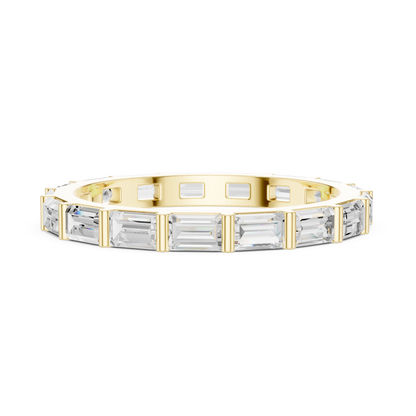 Emerald Cut Lab Grown Diamond Ring in Yellow Gold