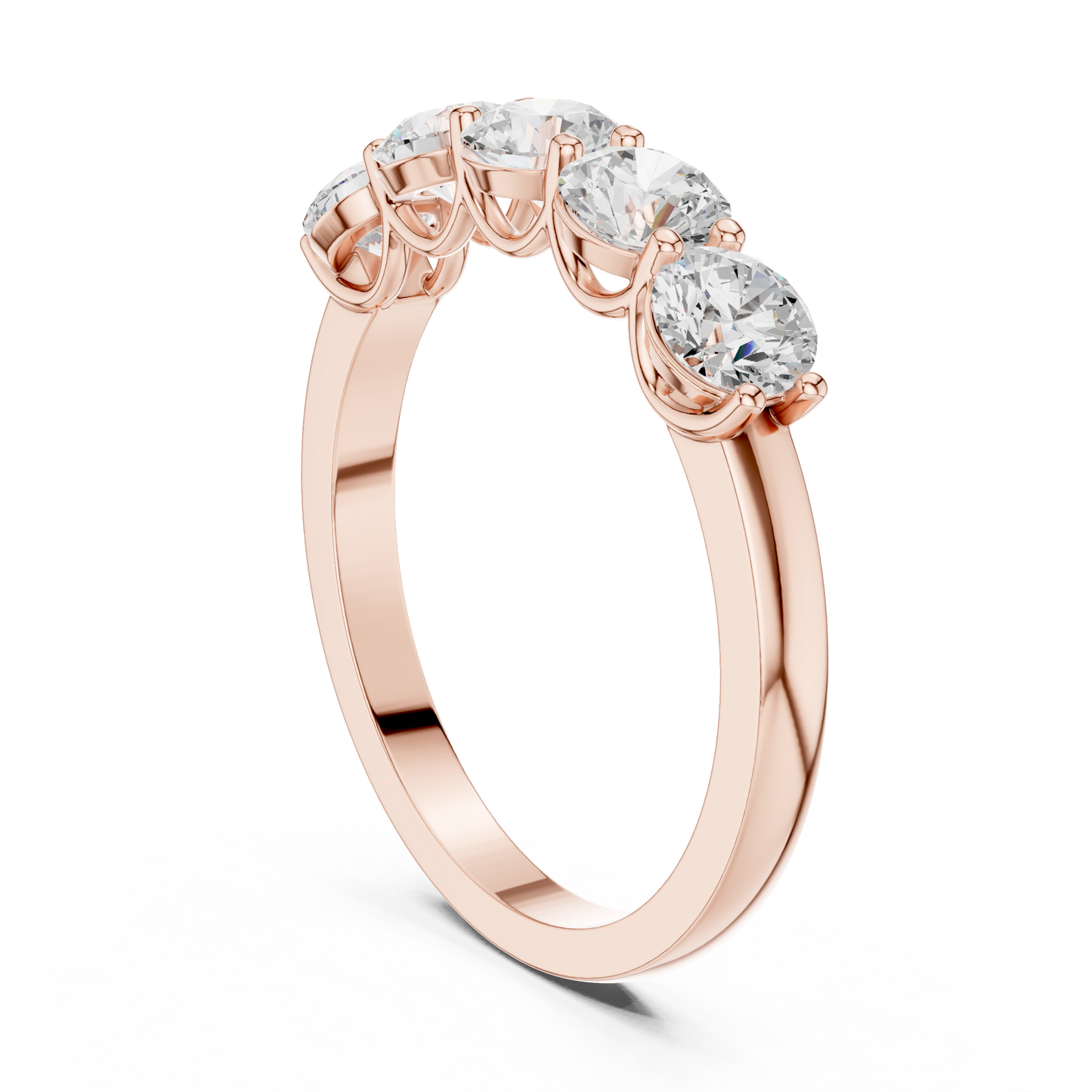 Round Cut Lab Grown Diamond Ring in Rose Gold