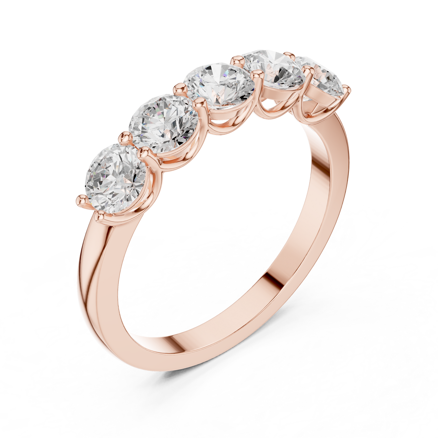 Round Cut Lab Grown Diamond Ring in Rose Gold