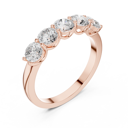 Round Cut Lab Grown Diamond Ring in Rose Gold
