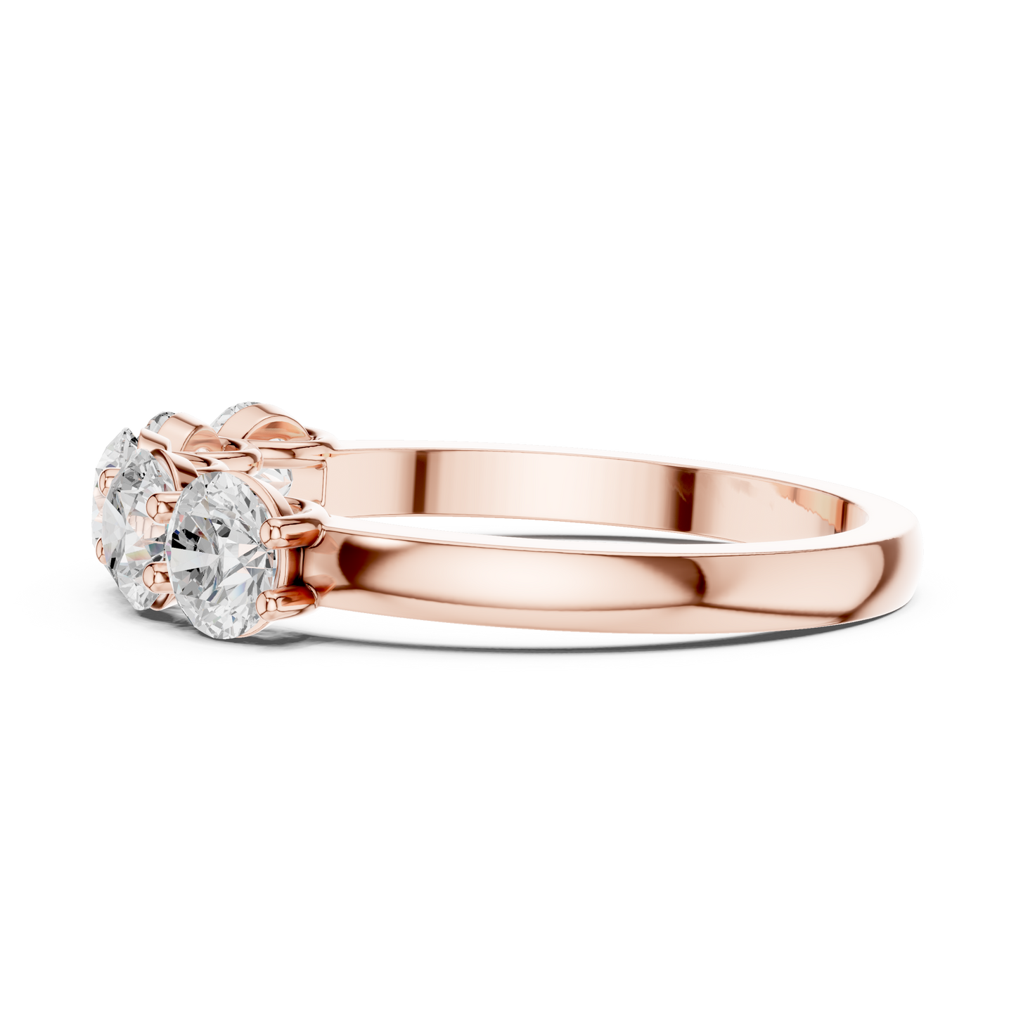 Round Cut Lab Grown Diamond Ring in Rose Gold