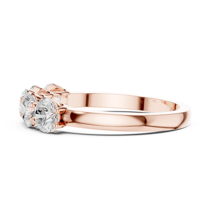Round Cut Lab Grown Diamond Ring in Rose Gold
