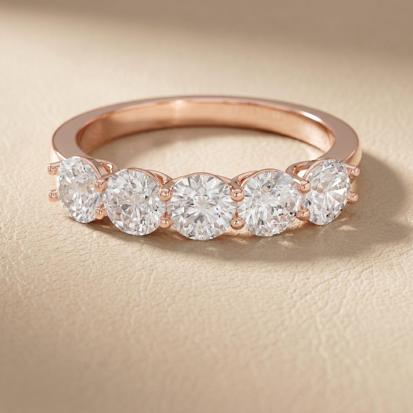 Round Cut Lab Grown Diamond Ring in Rose Gold