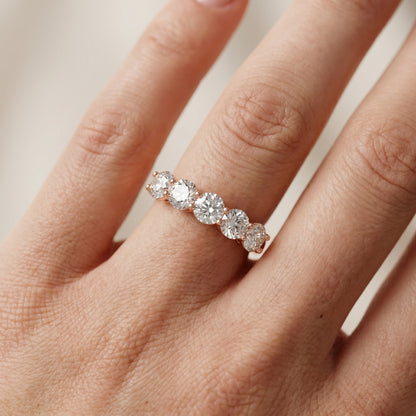 Round Cut Lab Grown Diamond Ring in Rose Gold