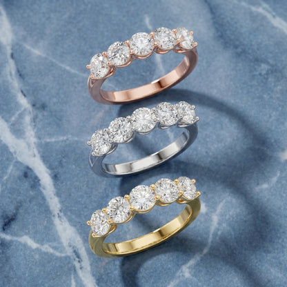 Round Cut Lab Grown Diamond Ring in Platinum