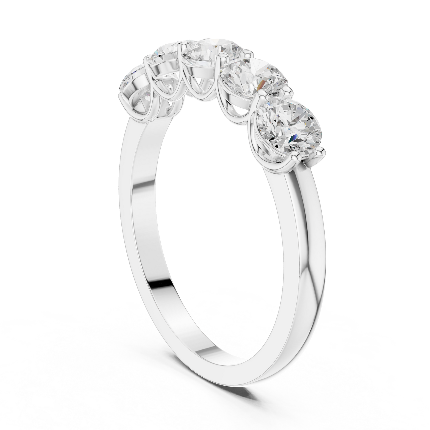 Round Cut Lab Grown Diamond Ring in White Gold
