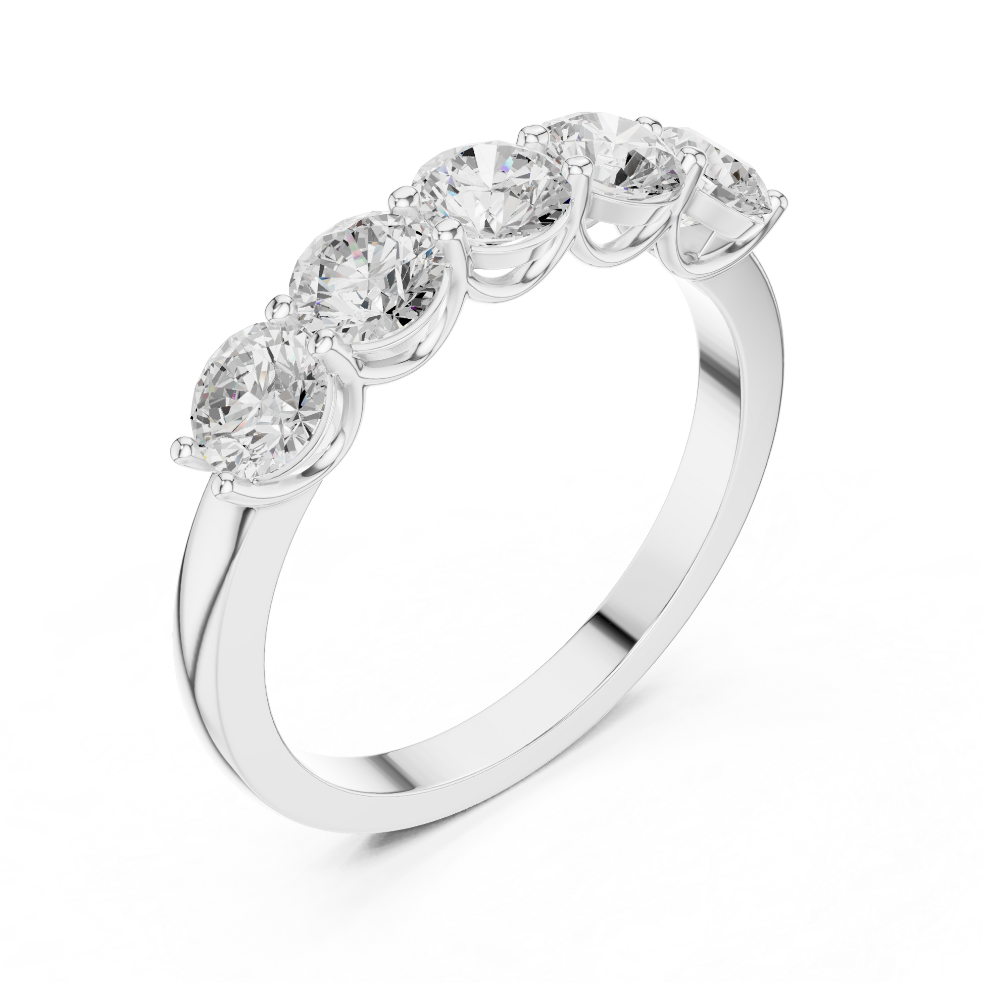 Round Cut Lab Grown Diamond Ring in White Gold